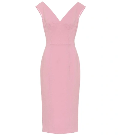 Shop Dolce & Gabbana Wool-blend Midi Dress In Pink