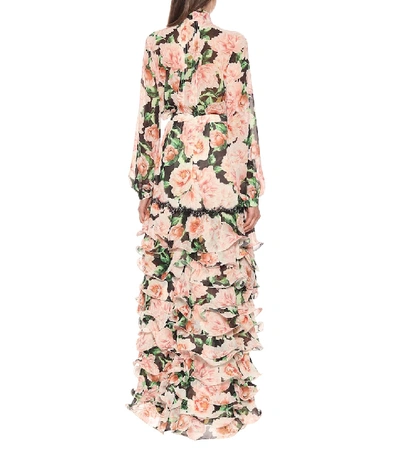 Shop Costarellos Lennisa Floral Georgette Skirt In Multicoloured