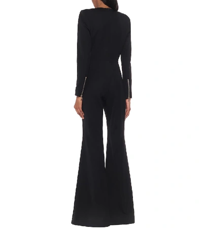 Shop Balmain Wool Jumpsuit In Black