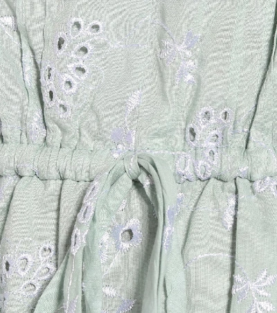 Shop Jonathan Simkhai Kava Cotton Eyelet-lace Maxi Dress In Green