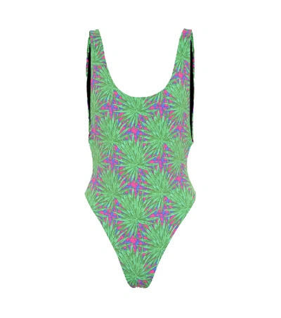 Shop Reina Olga Funky Printed Swimsuit In Green