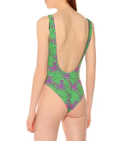 Shop Reina Olga Funky Printed Swimsuit In Green
