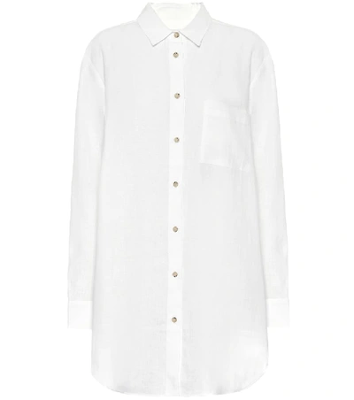 Shop Asceno Linen Shirt In White