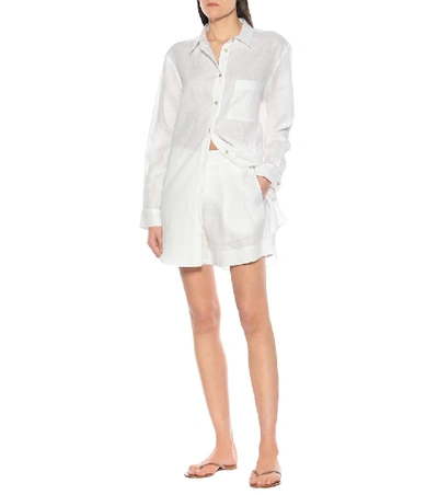 Shop Asceno Linen Shirt In White