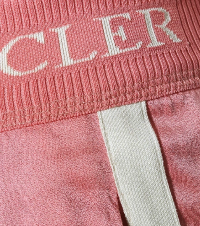 Shop Moncler Satin Wide-leg Sweatpants In Pink