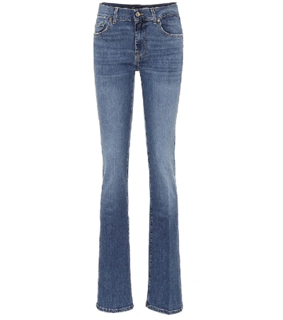 Shop 7 For All Mankind Mid-rise Slim Bootcut Jeans In Blue