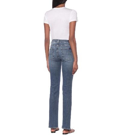 Shop 7 For All Mankind Mid-rise Slim Bootcut Jeans In Blue