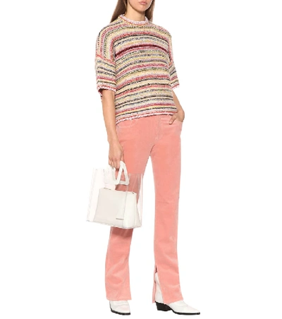 Shop Ganni Stretch Corduroy Straight Pants In Pink