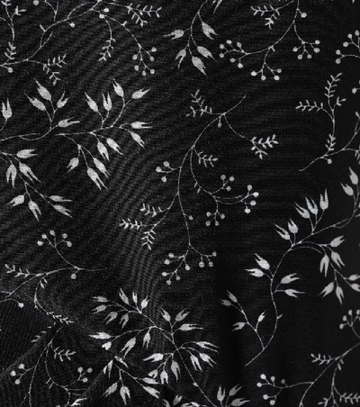 Shop Saint Laurent Floral-printed Silk Minidress In Black