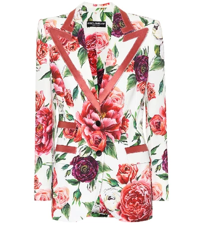 Shop Dolce & Gabbana Floral Blazer In Pink
