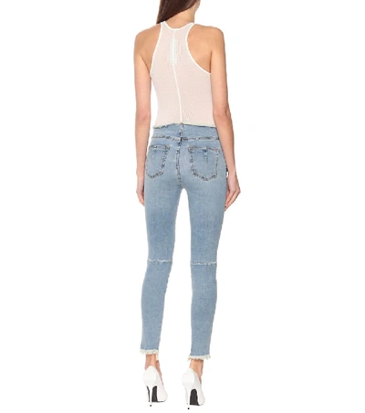 Shop Ben Taverniti Unravel Project High-rise Lace-up Skinny Jeans In Blue