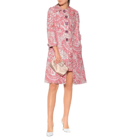 Shop Dolce & Gabbana Metallic Silk-blend Jacquard Dress In Pink
