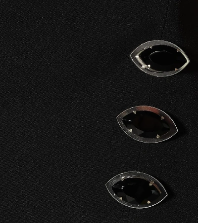 Shop David Koma Crystal-embellished Cady Midi Dress In Black