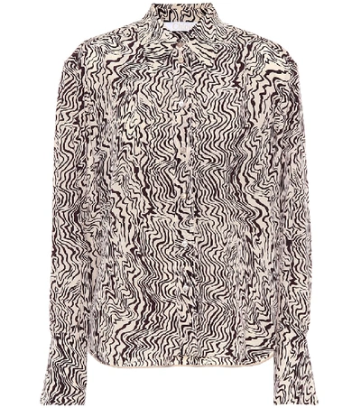 Shop Chloé Printed Silk Shirt In Beige