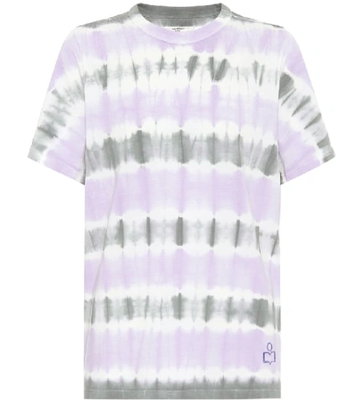 Shop Isabel Marant Étoile Dena Tie-dye Cotton T-shirt In Purple
