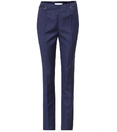 Shop Gabriela Hearst Lisa Merino Wool Trousers In Blue