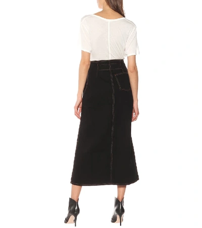 Shop Nanushka Alma Denim Skirt In Black