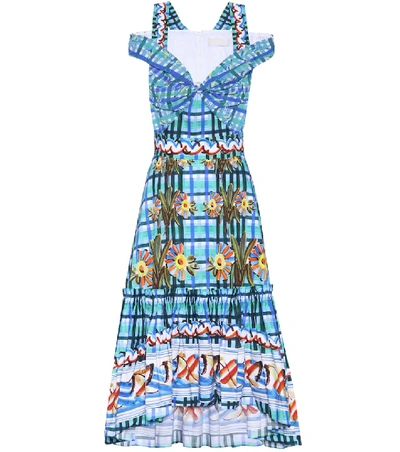 Shop Peter Pilotto Printed Cotton Dress In Multicoloured