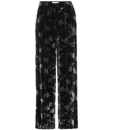 Shop Diane Von Furstenberg Mabel Velvet Wide-leg Pants In Black