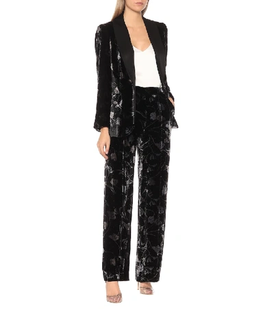 Shop Diane Von Furstenberg Mabel Velvet Wide-leg Pants In Black