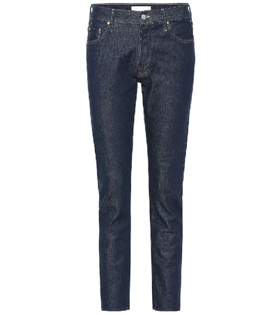 Shop Mother The Stinger Flood Mid-rise Jeans In Blue