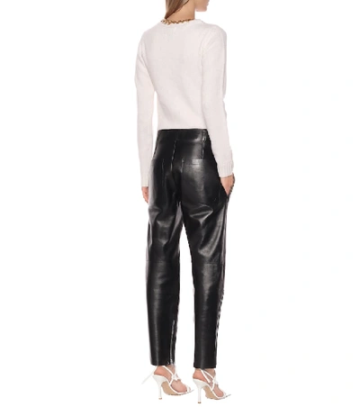 Shop Bottega Veneta High-rise Skinny Leather Pants In Black