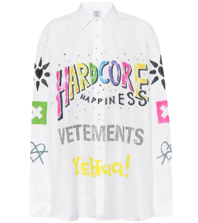 Shop Vetements Printed Cotton Shirt In White