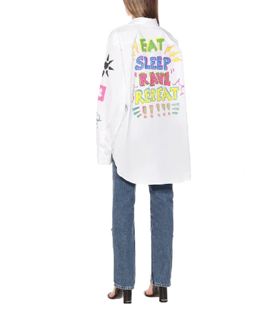Shop Vetements Printed Cotton Shirt In White