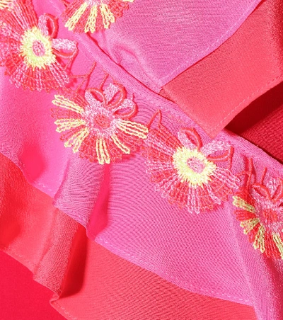 Shop Peter Pilotto Silk Off-the-shoulder Top In Pink