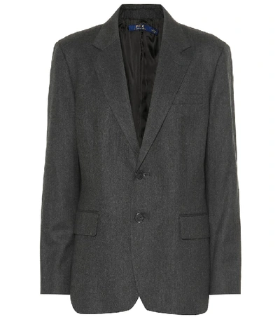 Shop Polo Ralph Lauren Wool Blazer In Grey