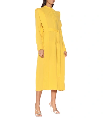 Shop Stella Mccartney Crêpe Midi Dress In Yellow