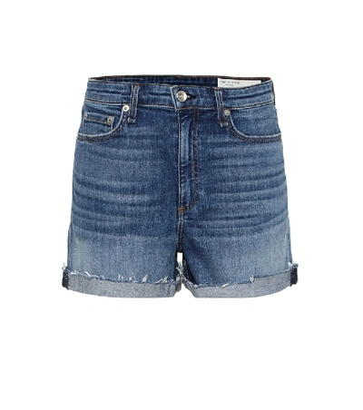 Shop Rag & Bone Nina High-rise Denim Shorts In Blue