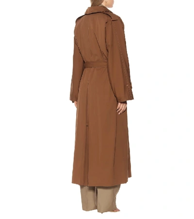 Shop Bottega Veneta Cotton-blend Trench Coat In Brown