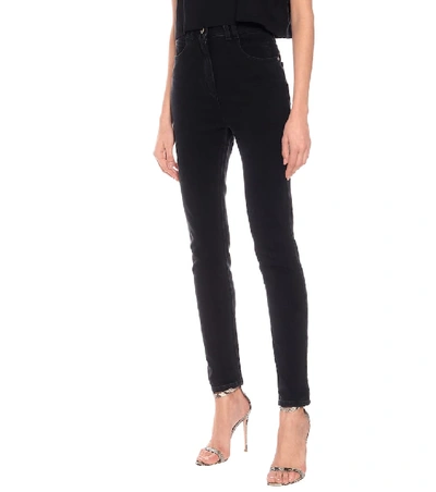 Shop Balmain High-rise Skinny Jeans In Black