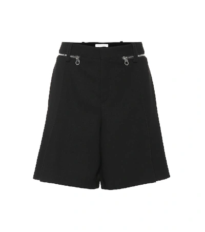 Shop Chloé Wool Shorts In Black