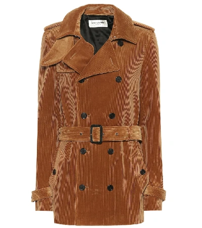 Shop Saint Laurent Corduroy Jacket In Brown