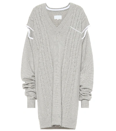 Shop Maison Margiela Wool And Cotton Sweater In Grey