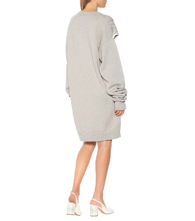 Shop Maison Margiela Wool And Cotton Sweater In Grey