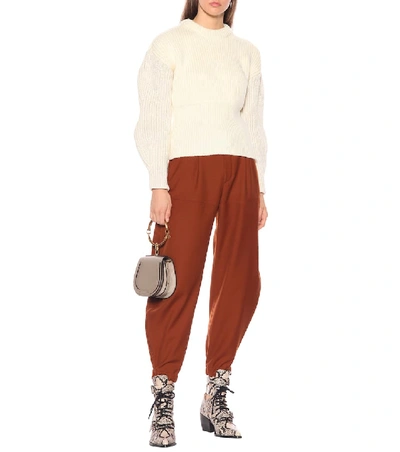 Shop Chloé Wool And Silk-blend Sweater In White