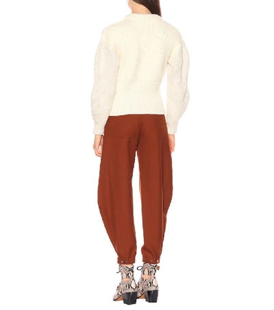 Shop Chloé Wool And Silk-blend Sweater In White