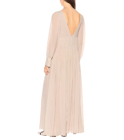 Shop Stella Mccartney Carleigh Silk Maxi Dress In Beige