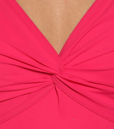 Shop Karla Colletto Twist V-neck Swimsuit In Pink