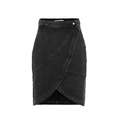 Shop Givenchy High-rise Denim Skirt In Black