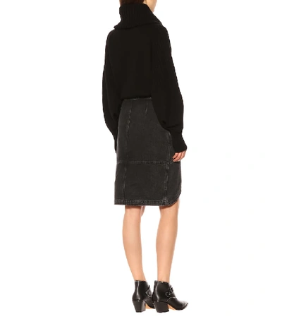 Shop Givenchy High-rise Denim Skirt In Black