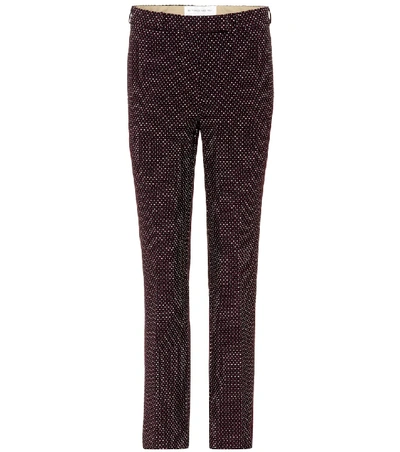 Shop Etro Cropped Trousers In Purple