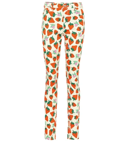 Shop Gucci Printed High-rise Skinny Jeans In Multicoloured