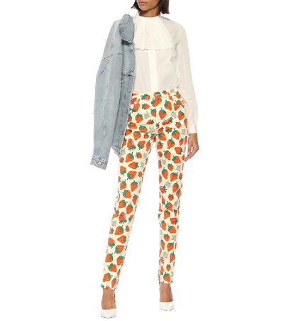 Shop Gucci Printed High-rise Skinny Jeans In Multicoloured