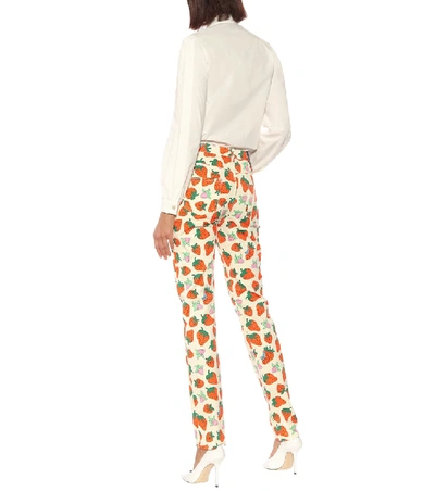 Shop Gucci Printed High-rise Skinny Jeans In Multicoloured