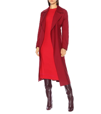 Shop Proenza Schouler Silk And Cashmere-blend Dress In Red