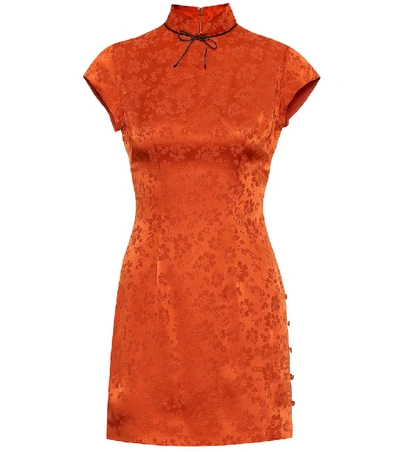 Shop Alexa Chung Mandarin Maui Silk-blend Minidress In Orange